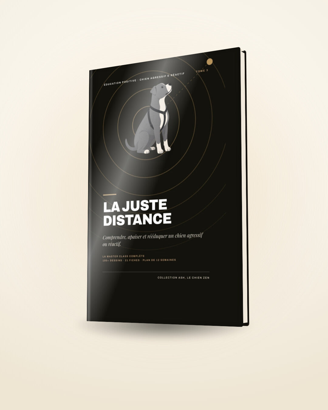 La Juste Distance, Tome 3 : livre pour chien réactif ou agressif, rendu 3D de la couverture