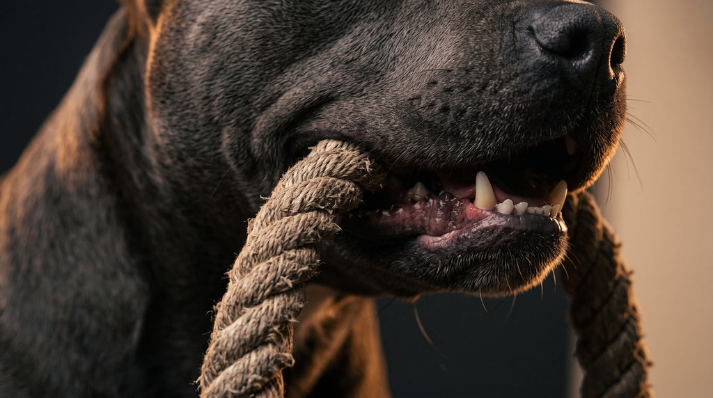Chapitre 05, Des dents pour construire : Ash, Staffy bleu, mâche une corde