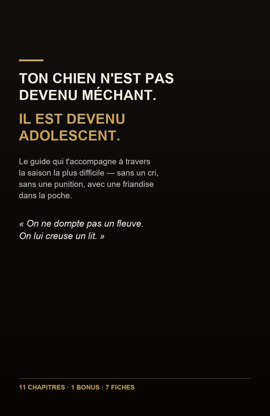 4e de couverture : ton chien n'est pas devenu méchant, il est devenu adolescent